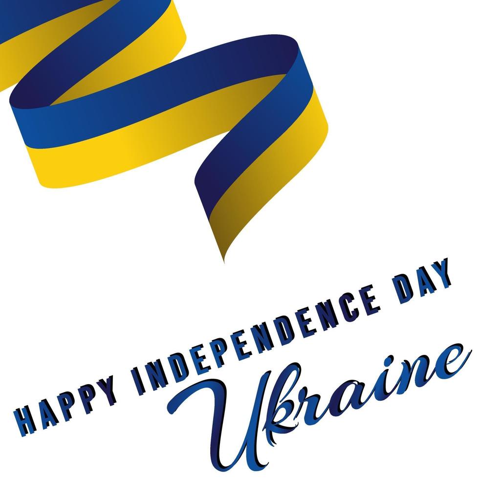 viftande flaggor. Ukrainas självständighetsdag vektor