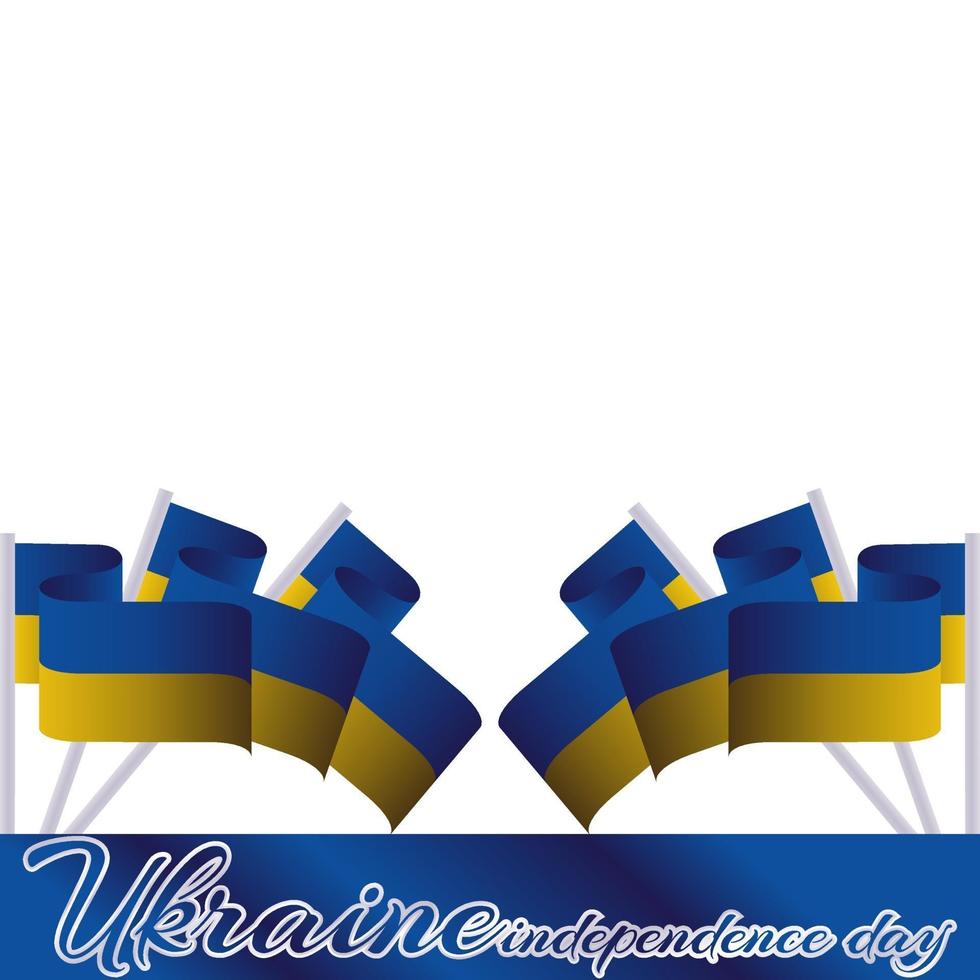 Ukrainas självständighetsdag med flaggor vektor