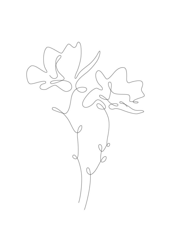 Blume eine Strichzeichnung minimalistisch vektor
