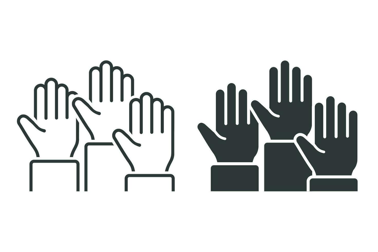 höja hand deltagande symbol. illustration vektor