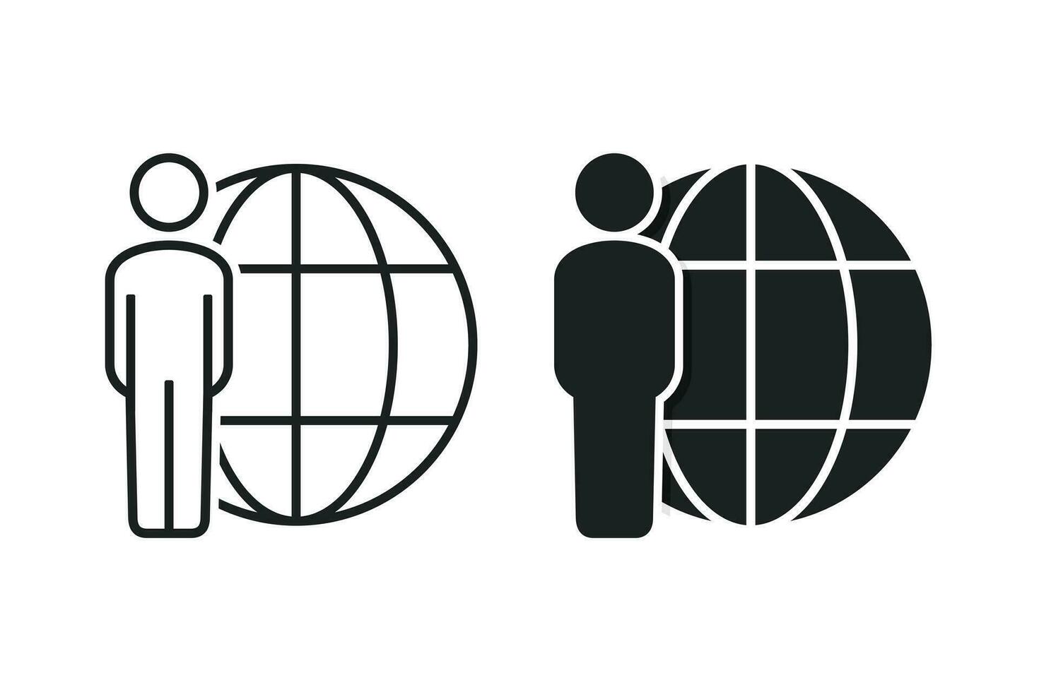 Person Profil Globus Netzwerk. Illustration Vektor