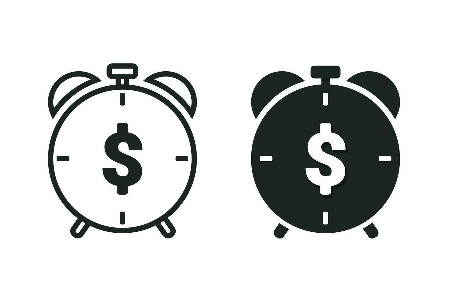 pengar tid symbol. illustration vektor
