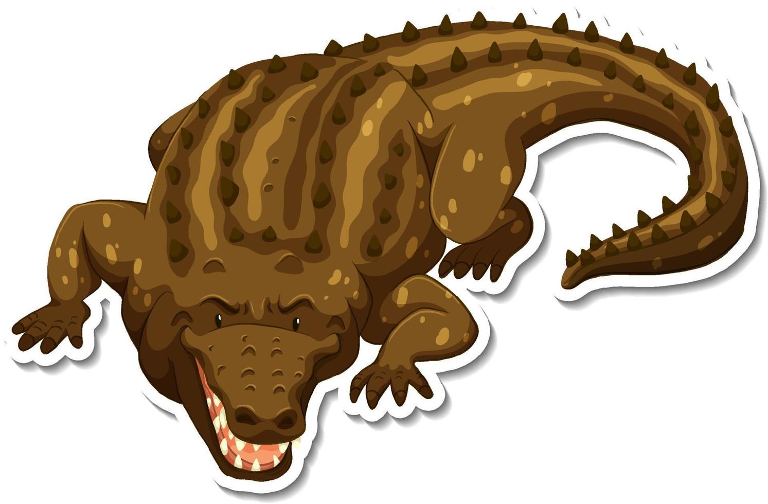 en klistermärkesmall av krokodil seriefigur vektor