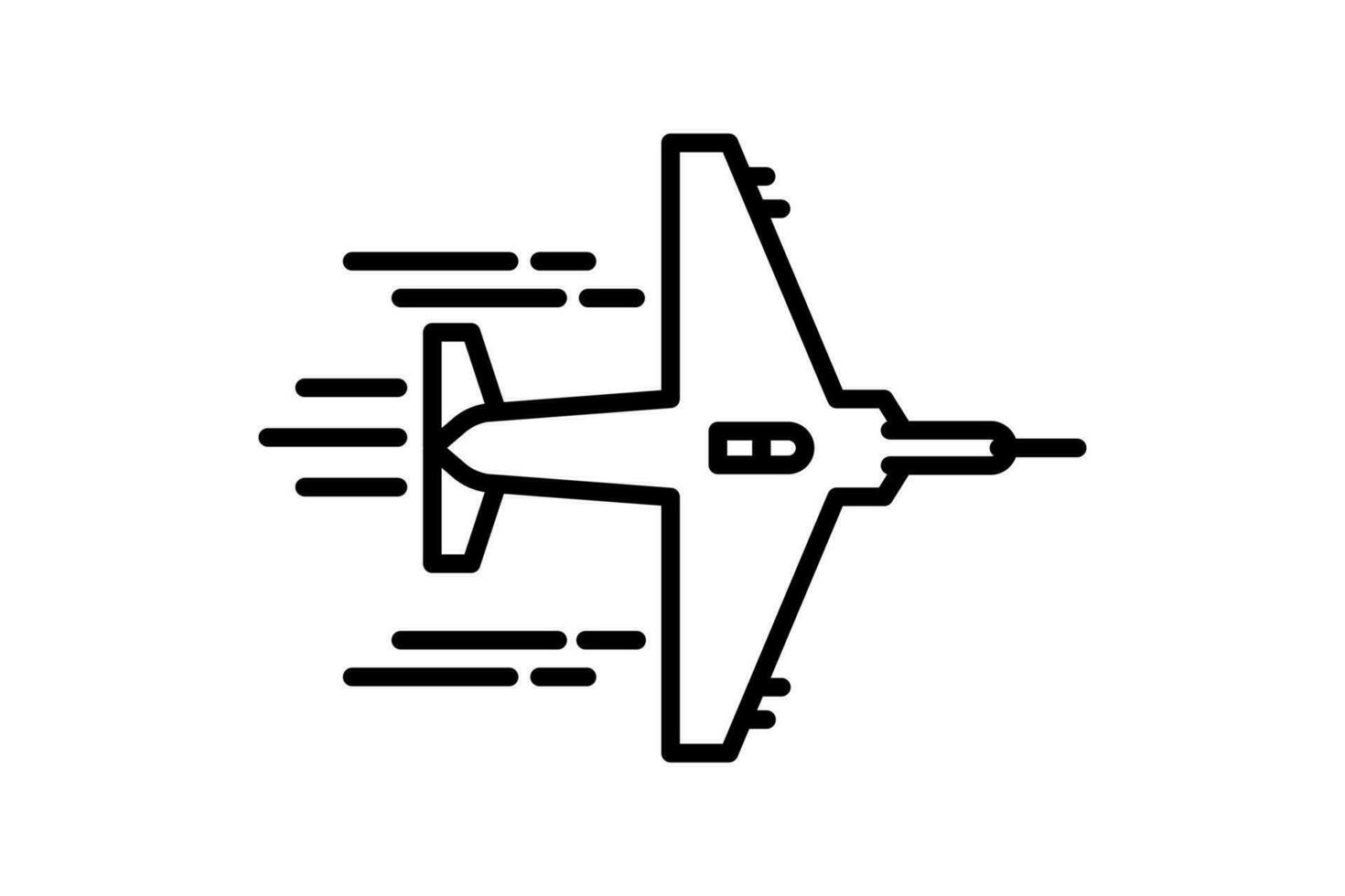 Jet Symbol. Symbol verbunden zu Geschwindigkeit, Luftfahrt. geeignet zum Netz Grundstück, Anwendung, Benutzer Schnittstellen, druckbar usw. Linie Symbol Stil. einfach Vektor Design editierbar