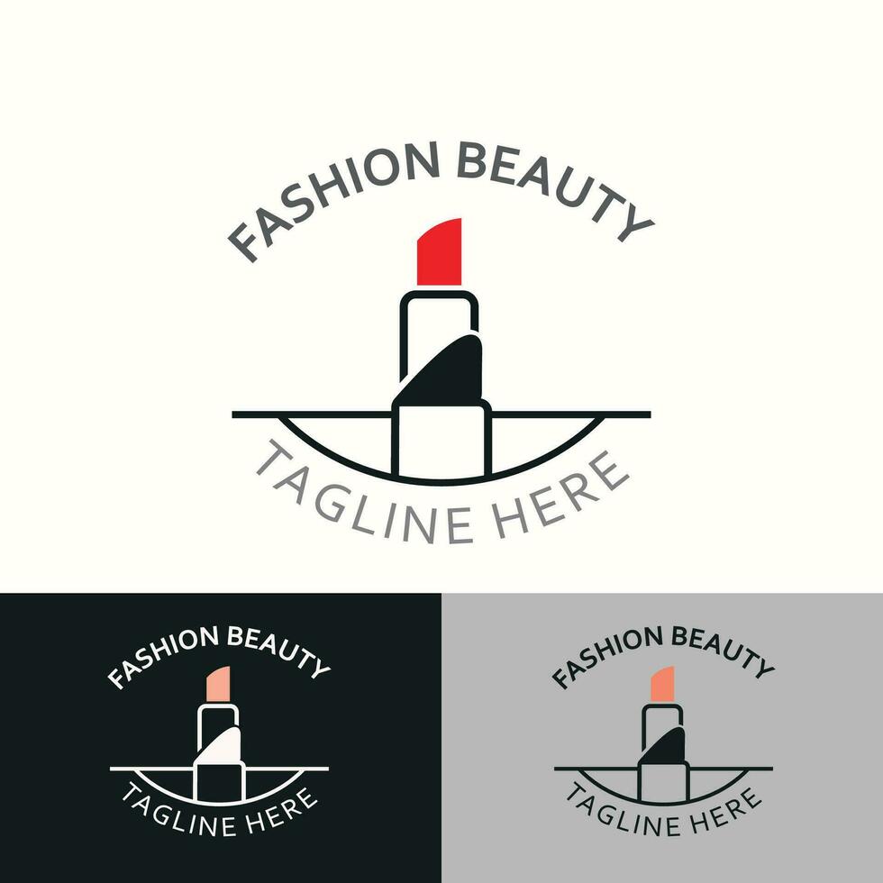 Lippenstift Logo Design zum bilden Mode Geschäft und Schönheit Vektor kosmetisch Design Vorlage