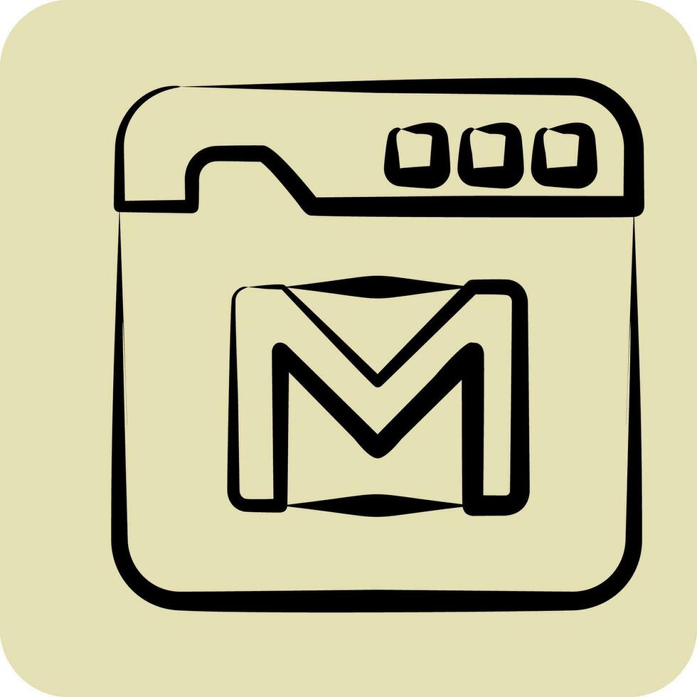 Symbol Webmail. verbunden zu Kommunikation Symbol. Hand gezeichnet Stil. einfach Design editierbar. einfach Illustration vektor