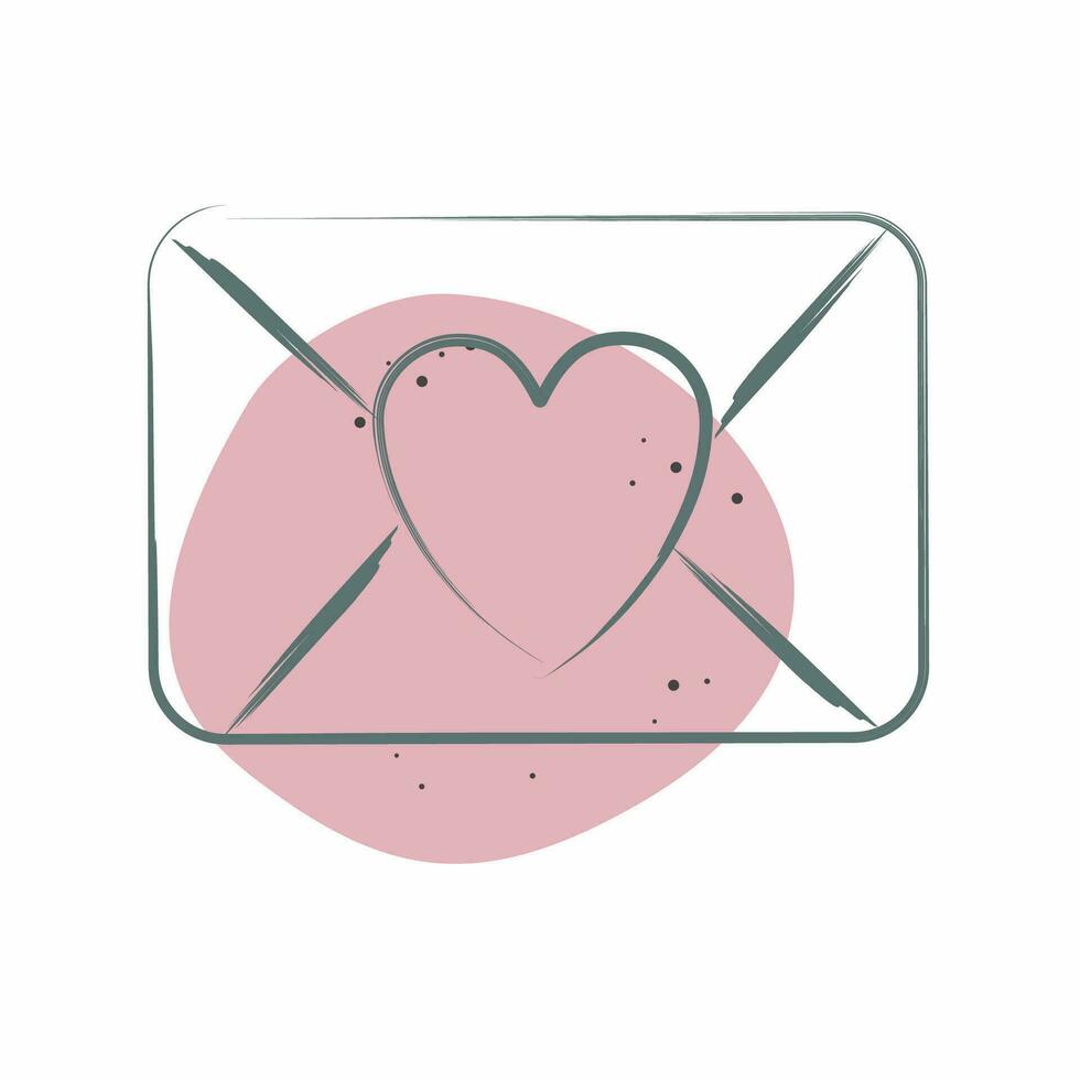 ikon kärlek brev. relaterad till valentine dag symbol. Färg fläck stil. enkel design redigerbar. enkel illustration vektor