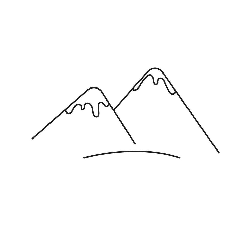 vektor illustration av snötäckt berg. jag