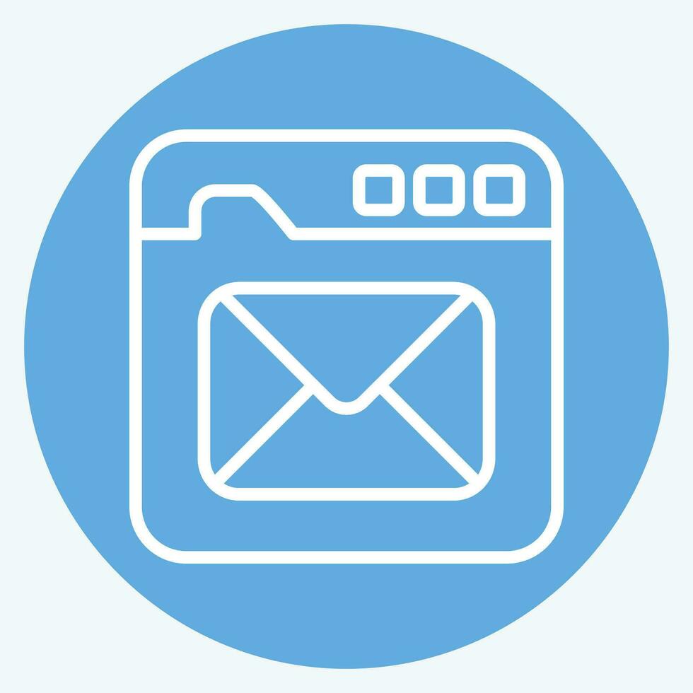 ikon e-post. relaterad till kommunikation symbol. blå ögon stil. enkel design redigerbar. enkel illustration vektor