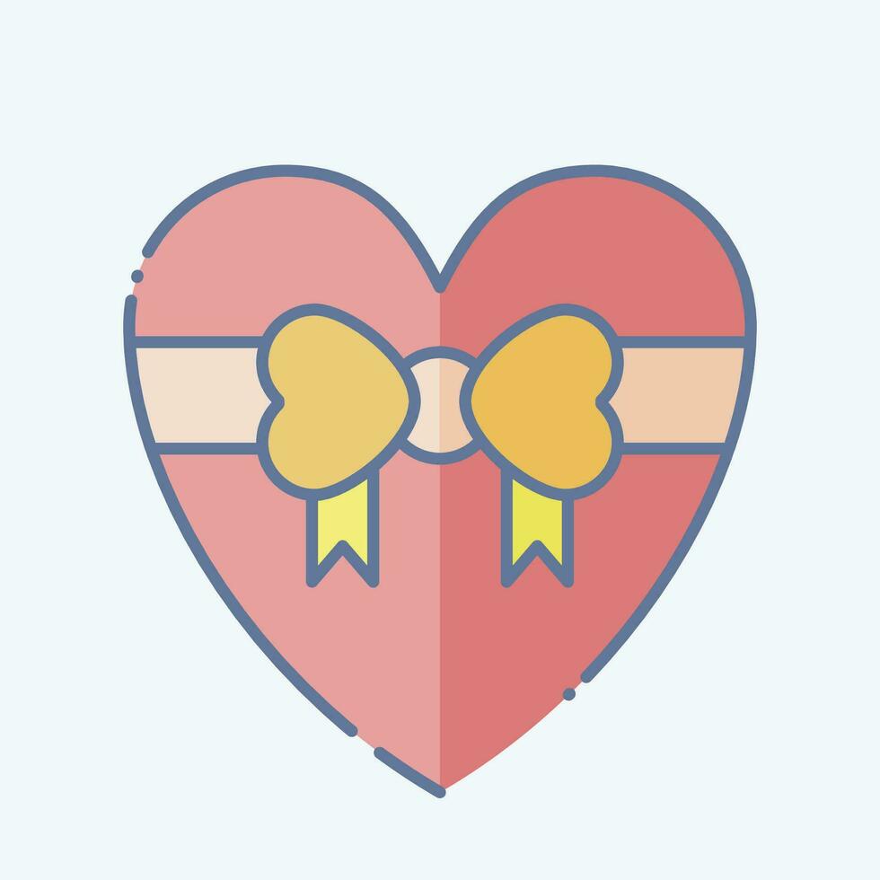 Symbol Geschenk. verbunden zu Valentinstag Tag Symbol. Gekritzel Stil. einfach Design editierbar. einfach Illustration vektor