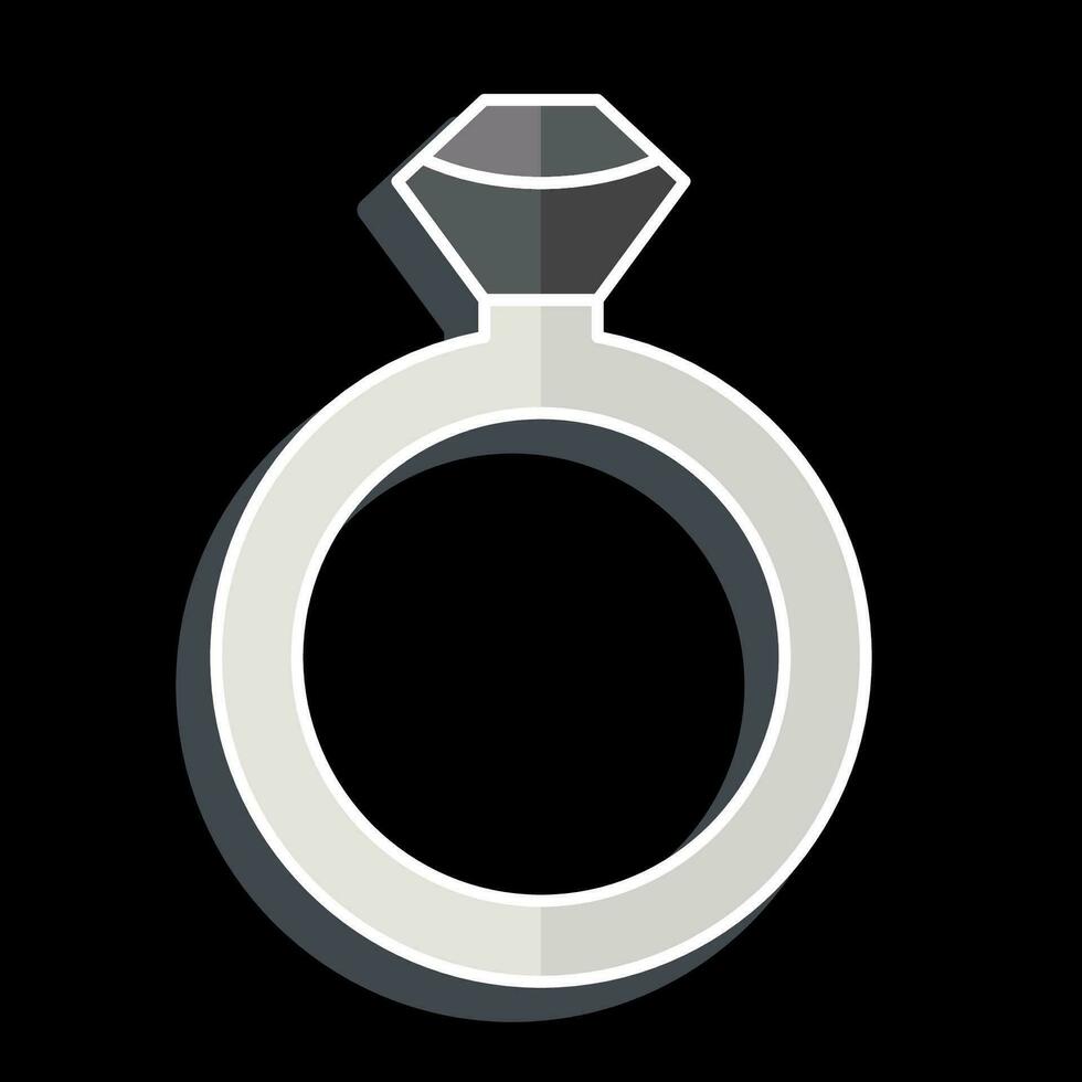 Symbol Diamant Ring. verbunden zu Valentinstag Tag Symbol. glänzend Stil. einfach Design editierbar. einfach Illustration vektor