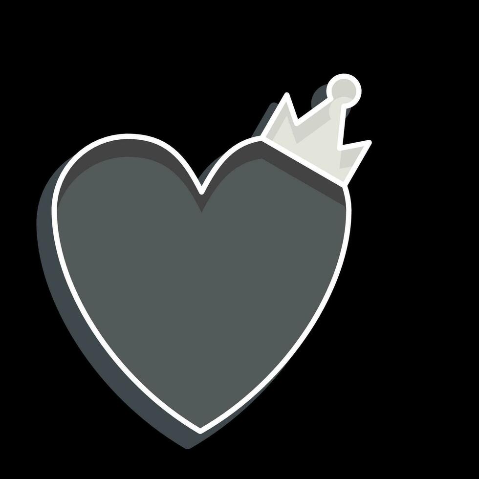 ikon kärlek kung. relaterad till valentine dag symbol. glansig stil. enkel design redigerbar. enkel illustration vektor