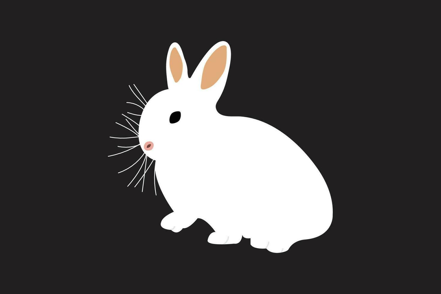 vit kanin symbol av 2023 kinesisk ny år. vektor 3d illustration. ny år hälsning kort med kanin, de kinesisk eller japansk zodiaken tecken för 2023.