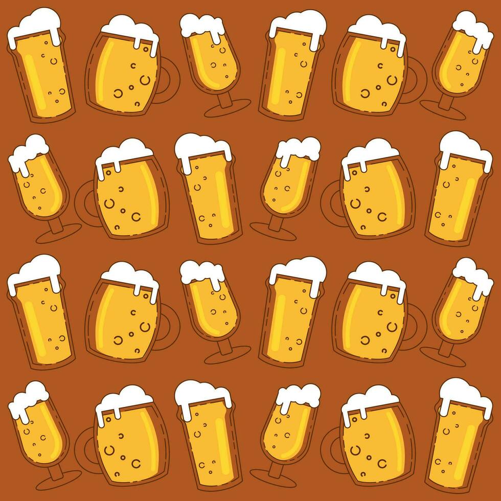 Bier Muster Hintergrund Vektor Illustration