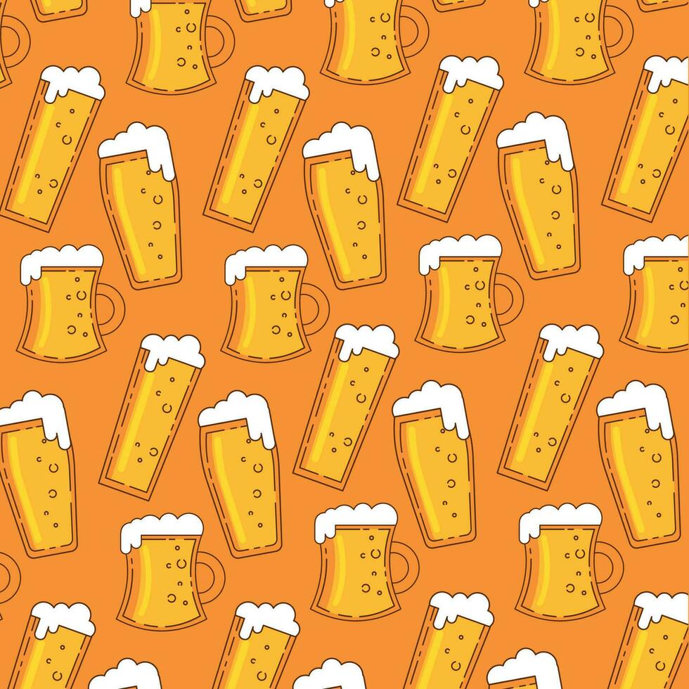 Bier Muster Hintergrund Vektor Illustration