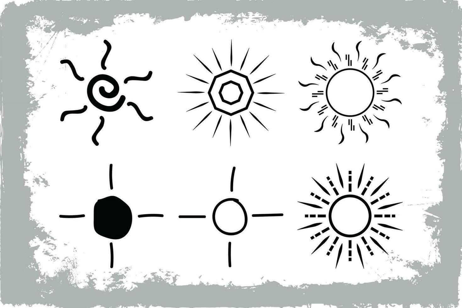 solnedgång hand dragen illustrationer vektor eps , kreativ borsta konst