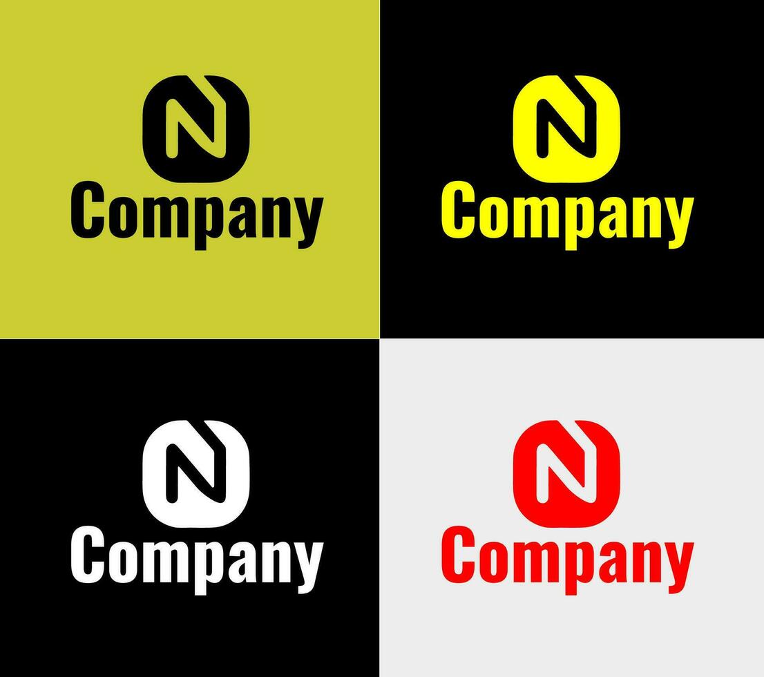 logotyp n brev med form, element Färg variation abstrakt ikon. modern logotyp, företag mall. vektor