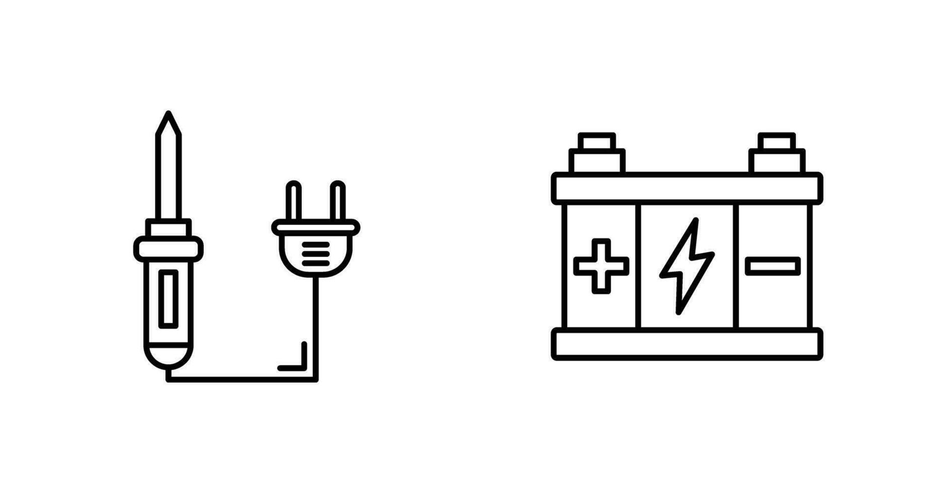 lödning och batteri ikon vektor