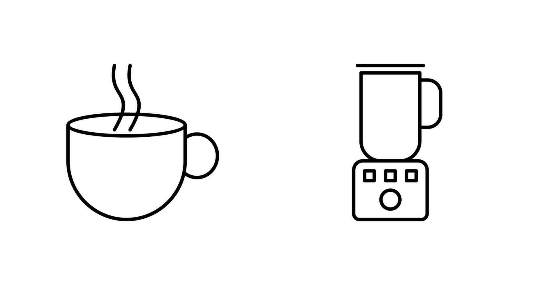 heiß Kaffee und Kaffee Mixer Symbol vektor