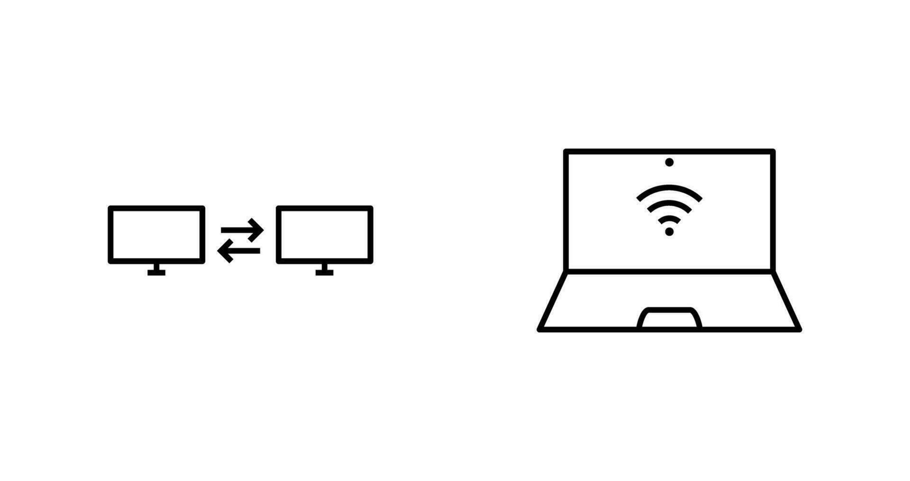 Teilen System und in Verbindung gebracht Laptop Symbol vektor