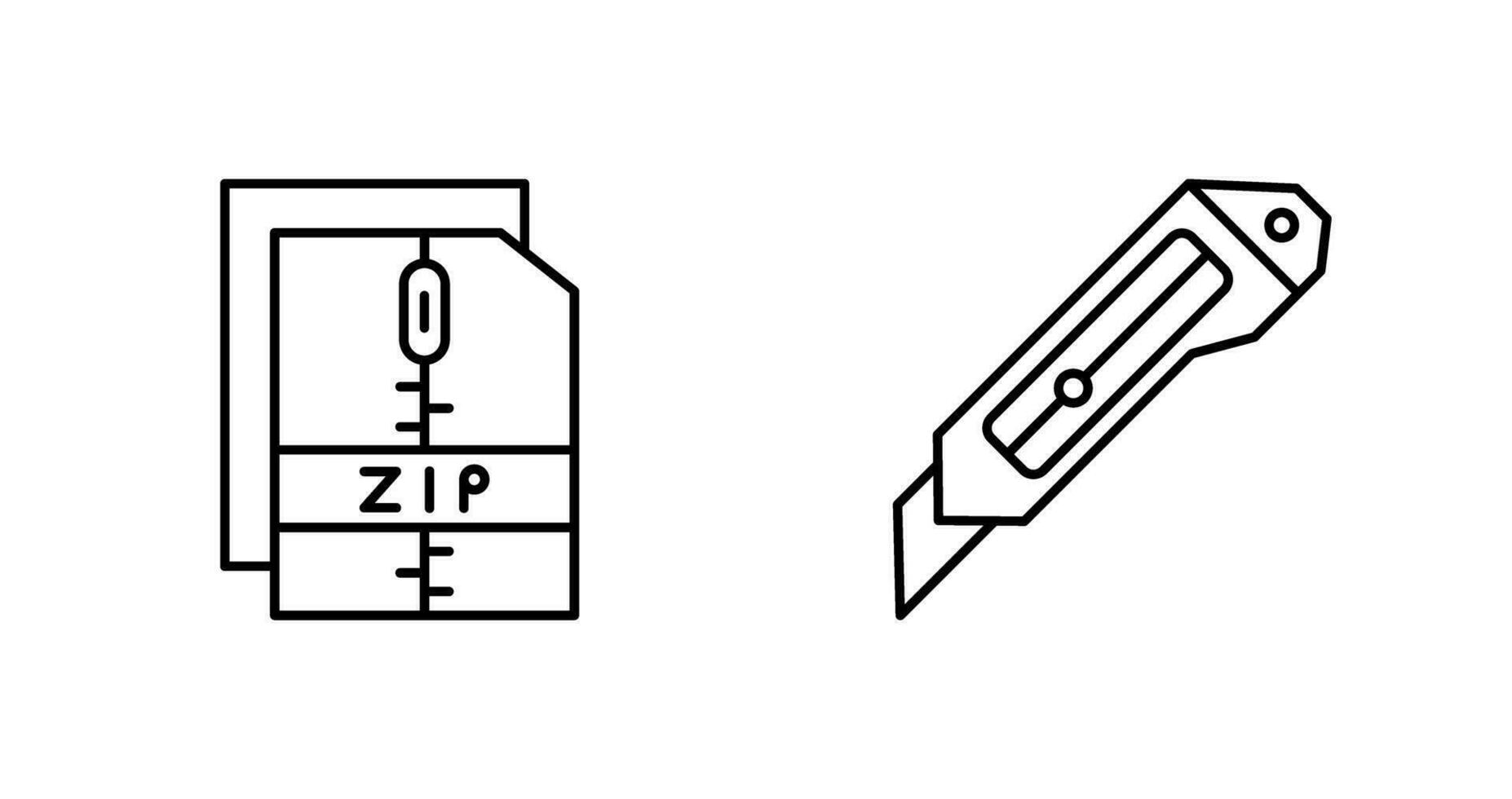 Cutter und Postleitzahl Datei Symbol vektor