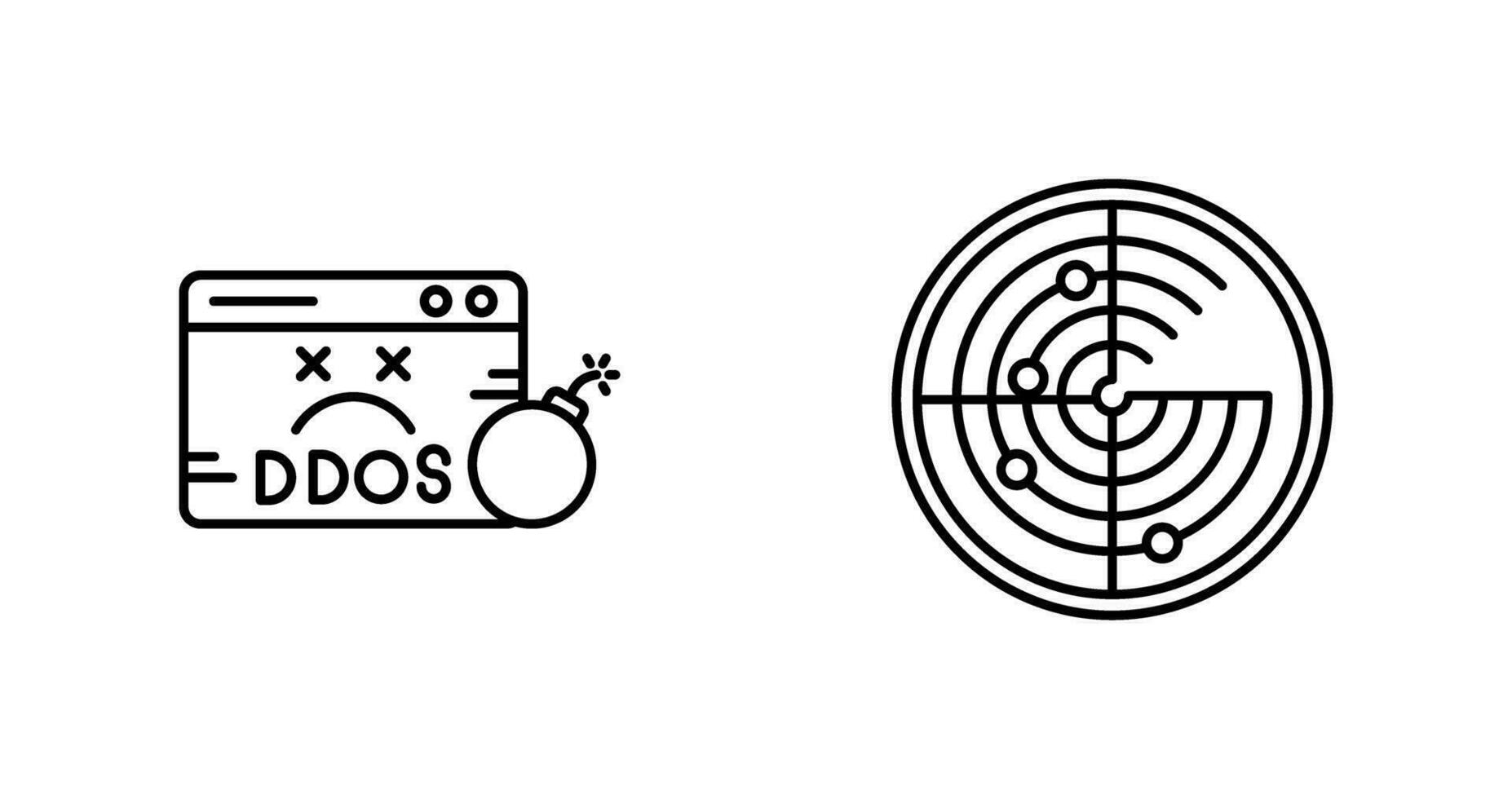 ddos und Radar Symbol vektor