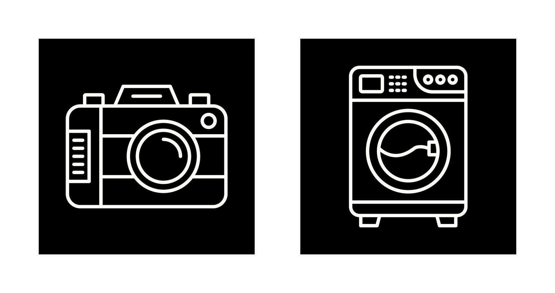 Digital Kamera und Waschen Symbol vektor