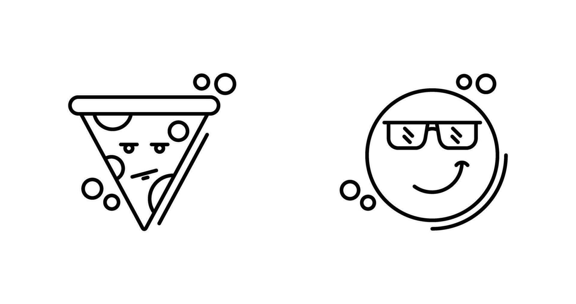 Pizza und cool Symbol vektor