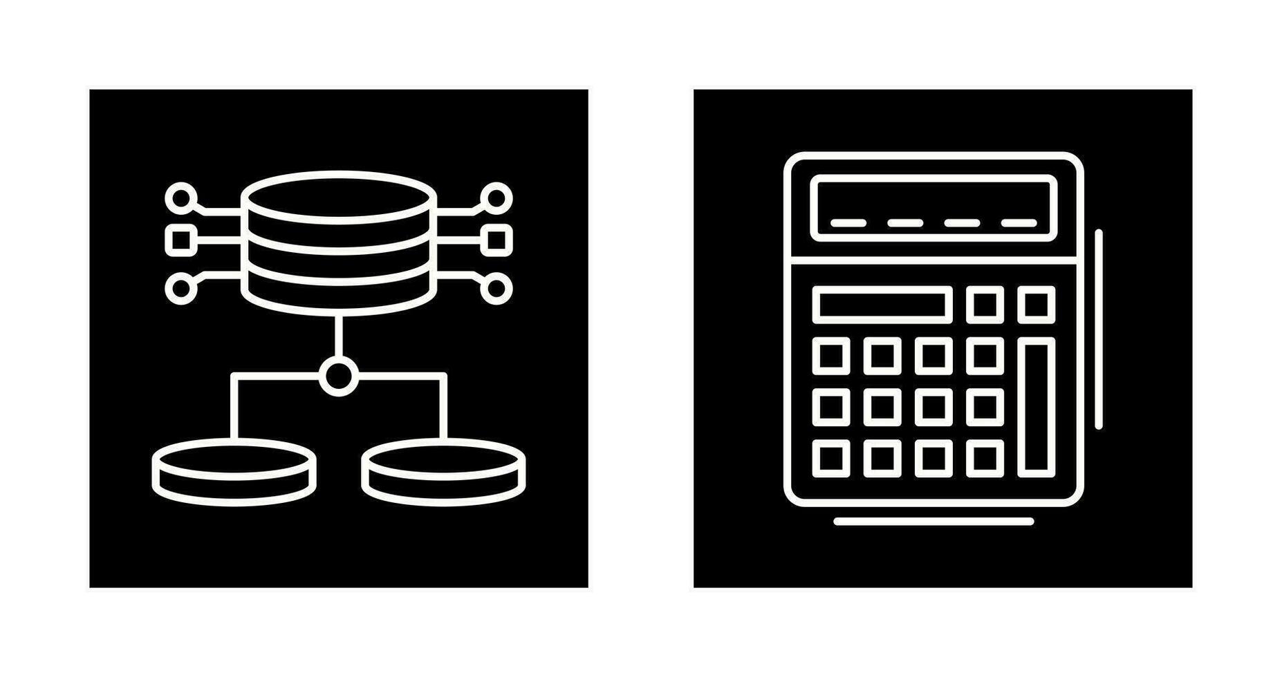 strukturerad data och kalkylator ikon vektor