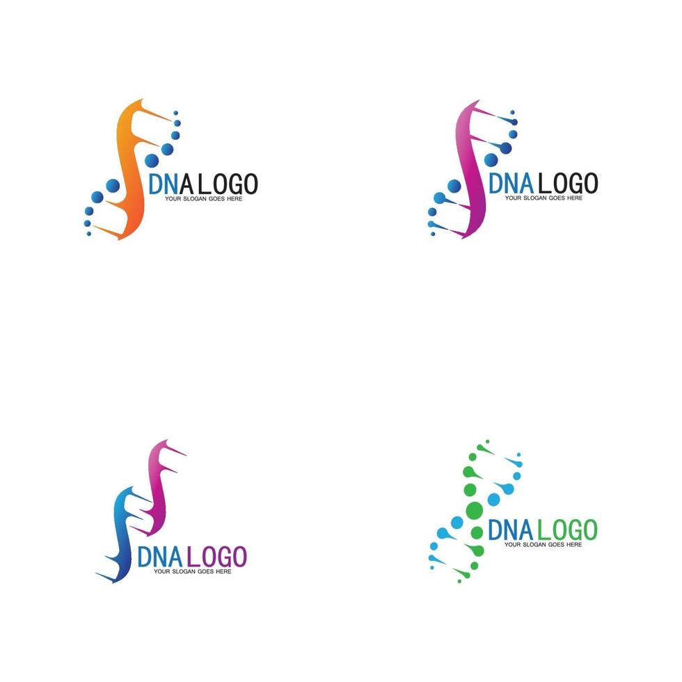 DNA-Vektor-Logo-Design-Vorlage vektor
