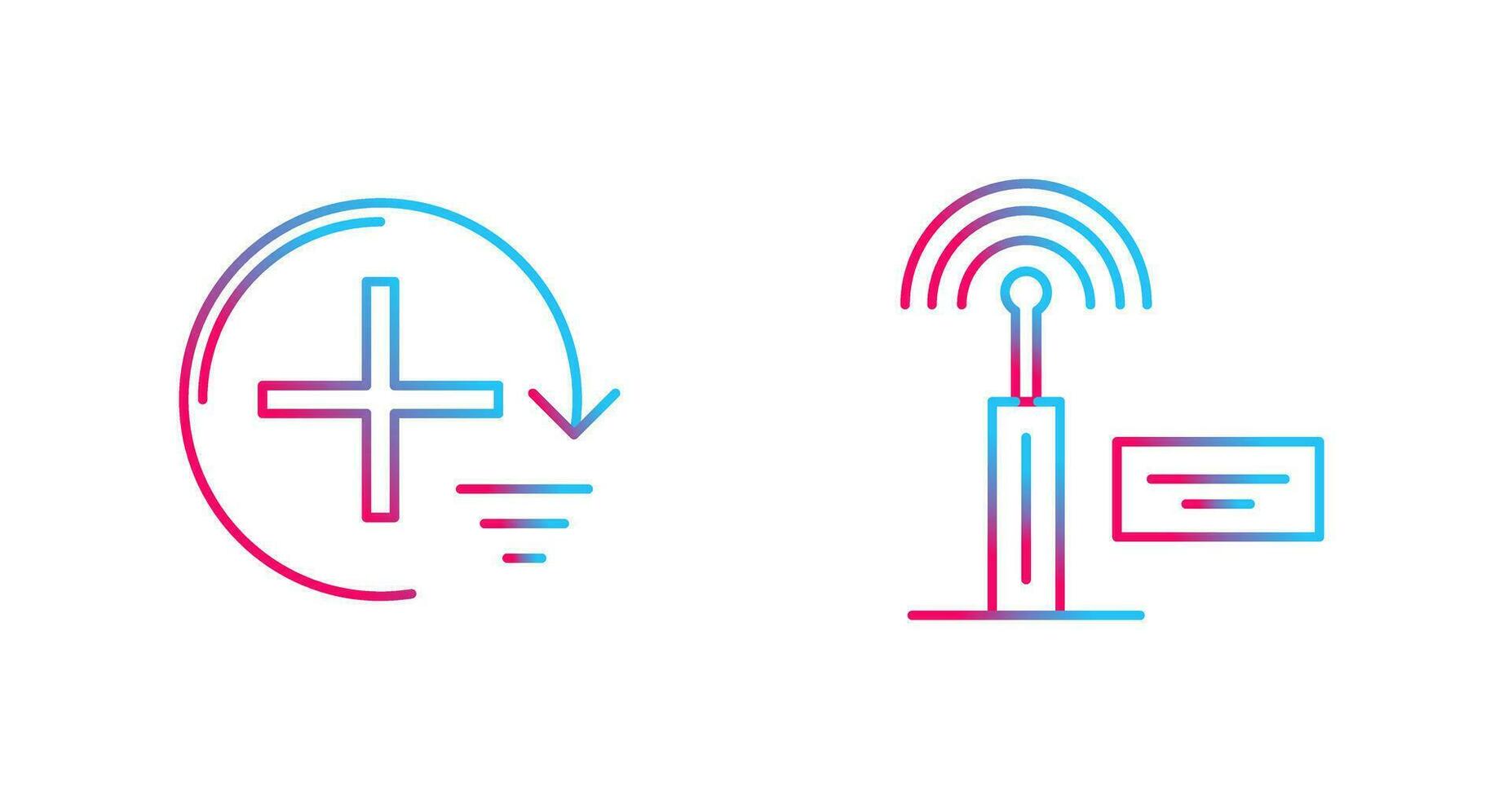 hinzufügen und Signal Symbol vektor