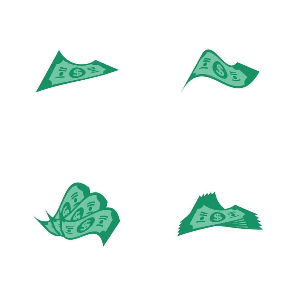 amerikanska dollar lager papper sedlar ikon vektor illustration