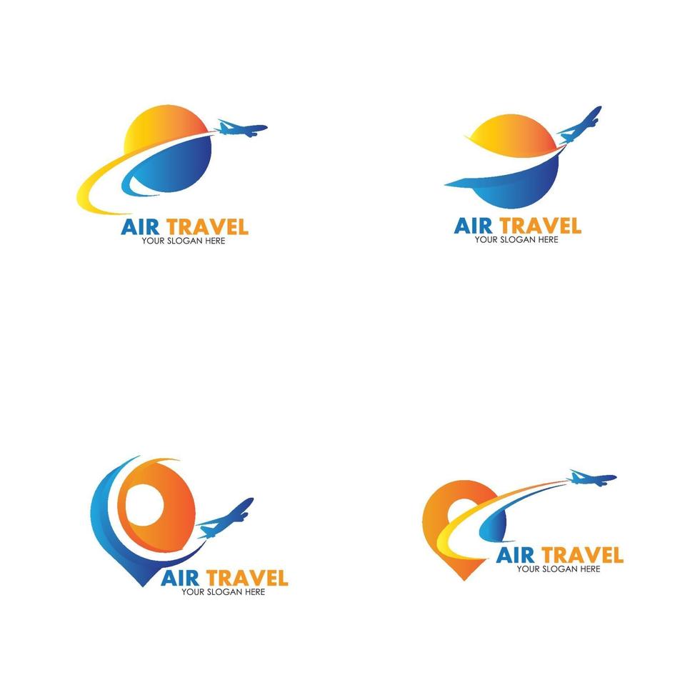 Flugreisen-Logo-Vektor-Icon-Design-Vorlage-Vektor vektor
