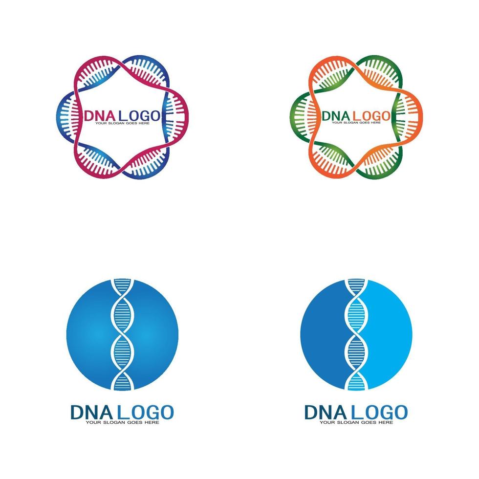 DNA-Vektor-Logo-Design-Vorlage vektor