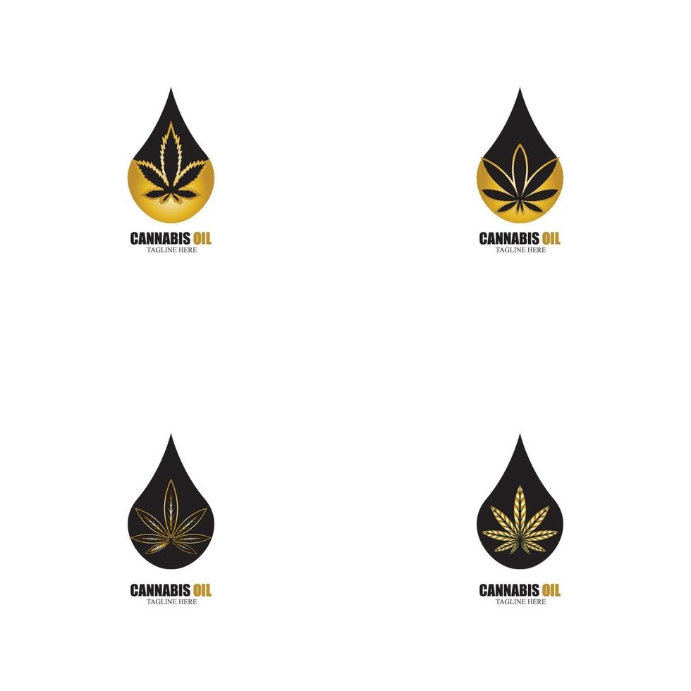 Cannabisöl CBD Cannabidiol Hanf Marihuana Blatt Logo Vektor