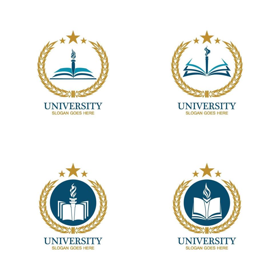 Logo-Designvorlage für Universität, Akademie, Schule und Kurs vektor