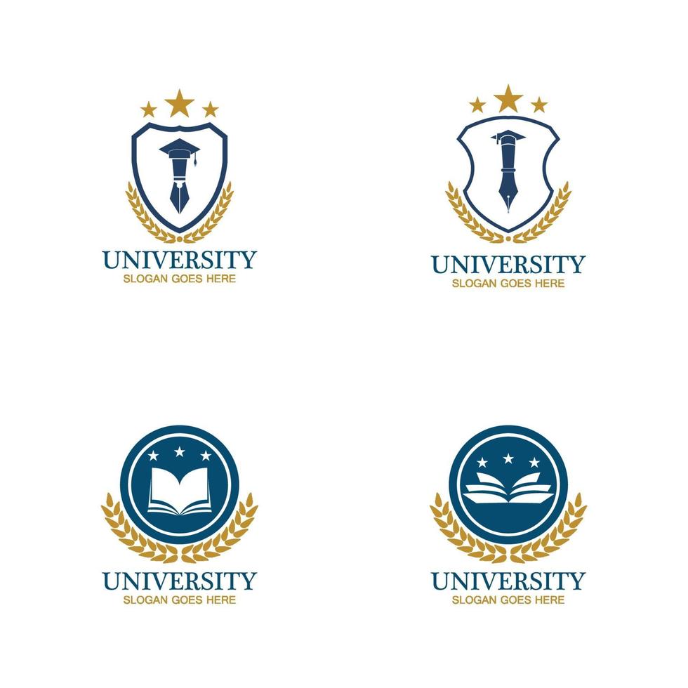Logo-Designvorlage für Universität, Akademie, Schule und Kurs vektor
