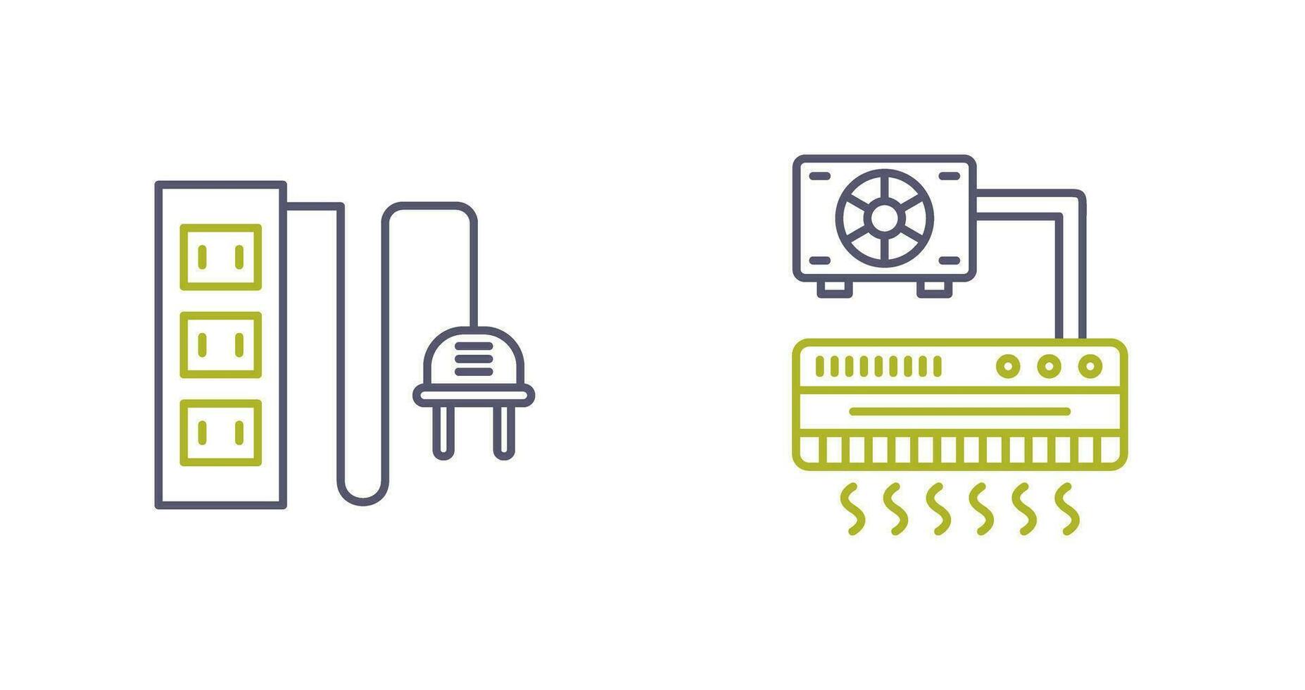 Leistung Steckdose und Luft Conditioner Symbol vektor