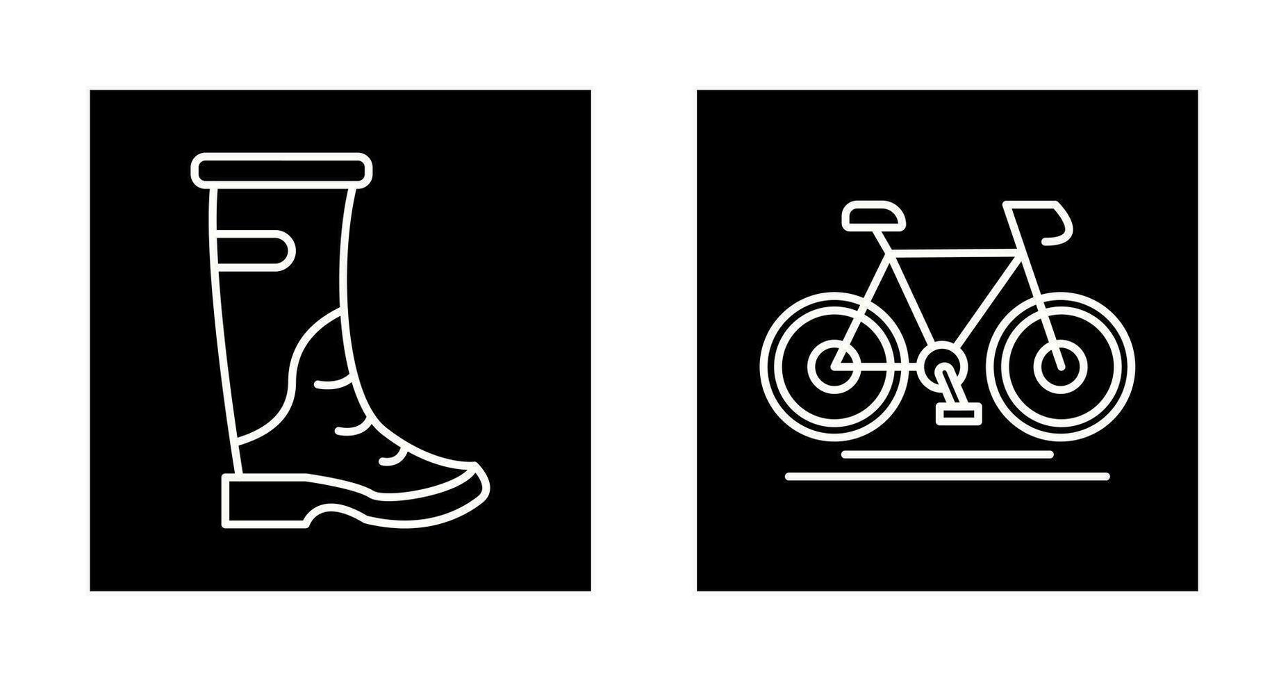 Regen Stiefel und Radfahren Symbol vektor