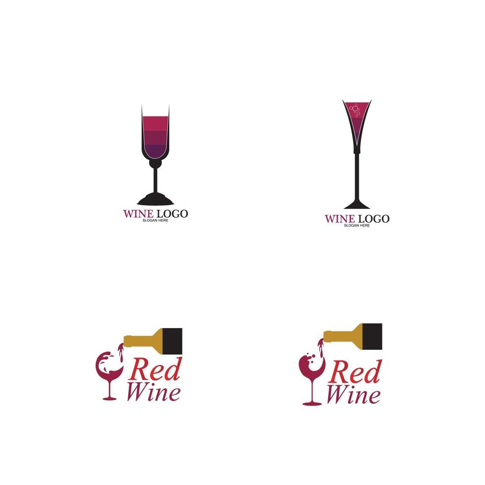 Wein-Logo-Design-Vorlage. Vektor-Illustration des Symbol-Vektors vektor