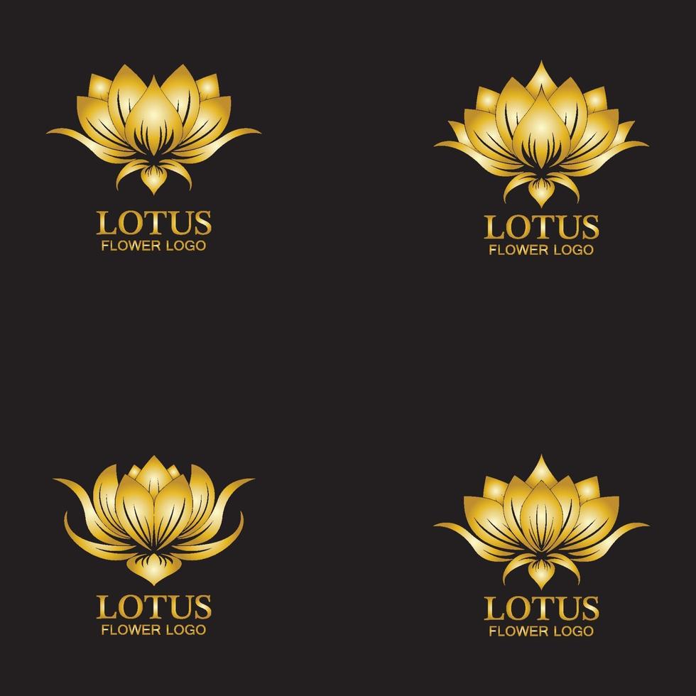goldene Lotusblume Logo Vektor-Design-Vorlage vektor