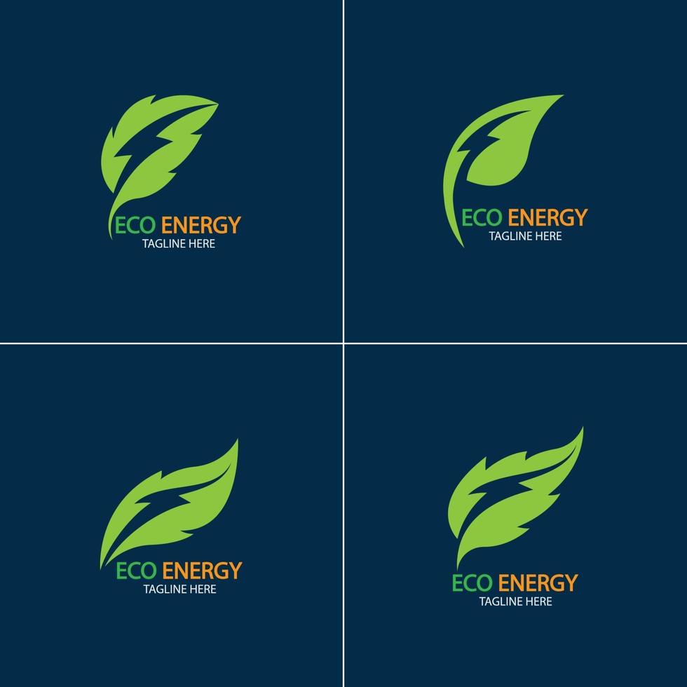 eco energy vektor logotyp med blad symbol