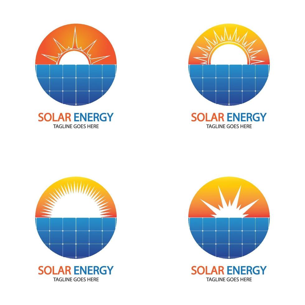 solenergi logotyp formgivningsmall. solar tech logo designsv vektor