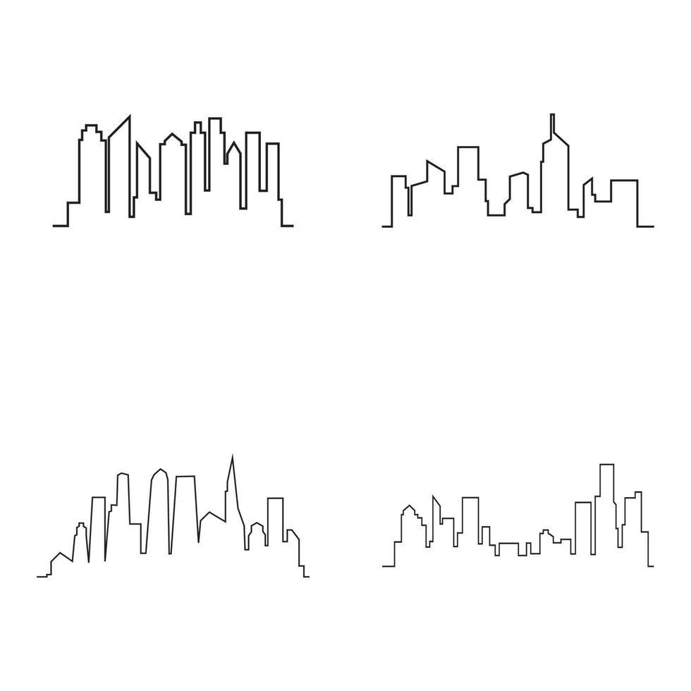 moderne Skyline-Vektorillustration der Stadt im flachen Design vektor