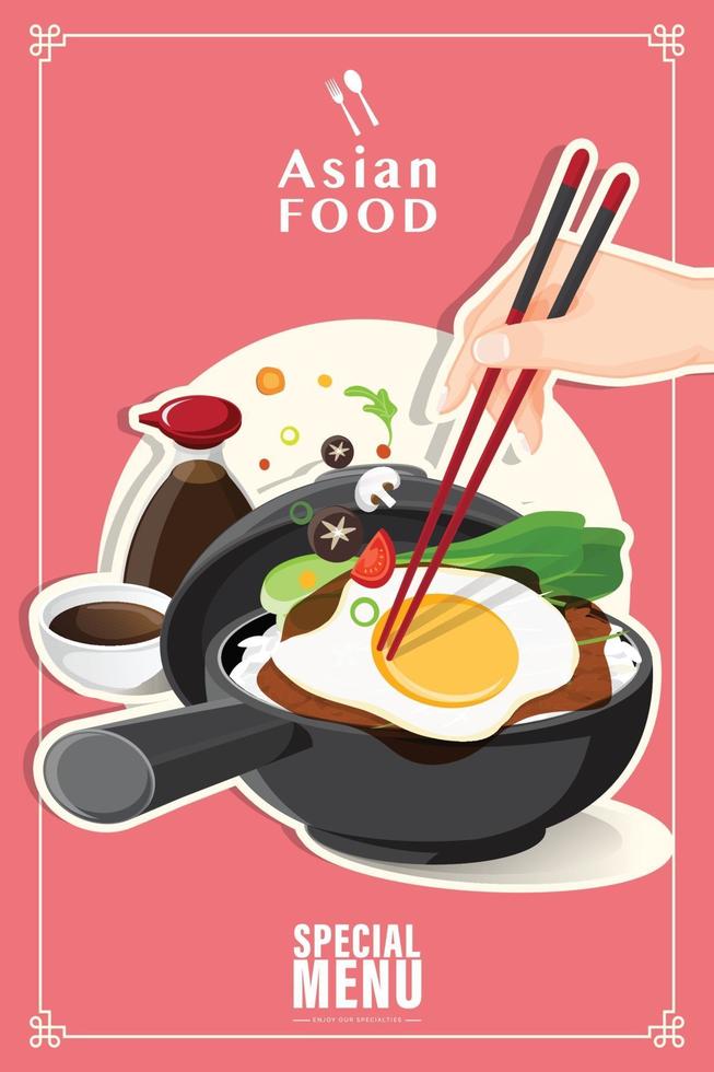 Design-Banner asiatisches Essen isolierte Vektorillustration vektor