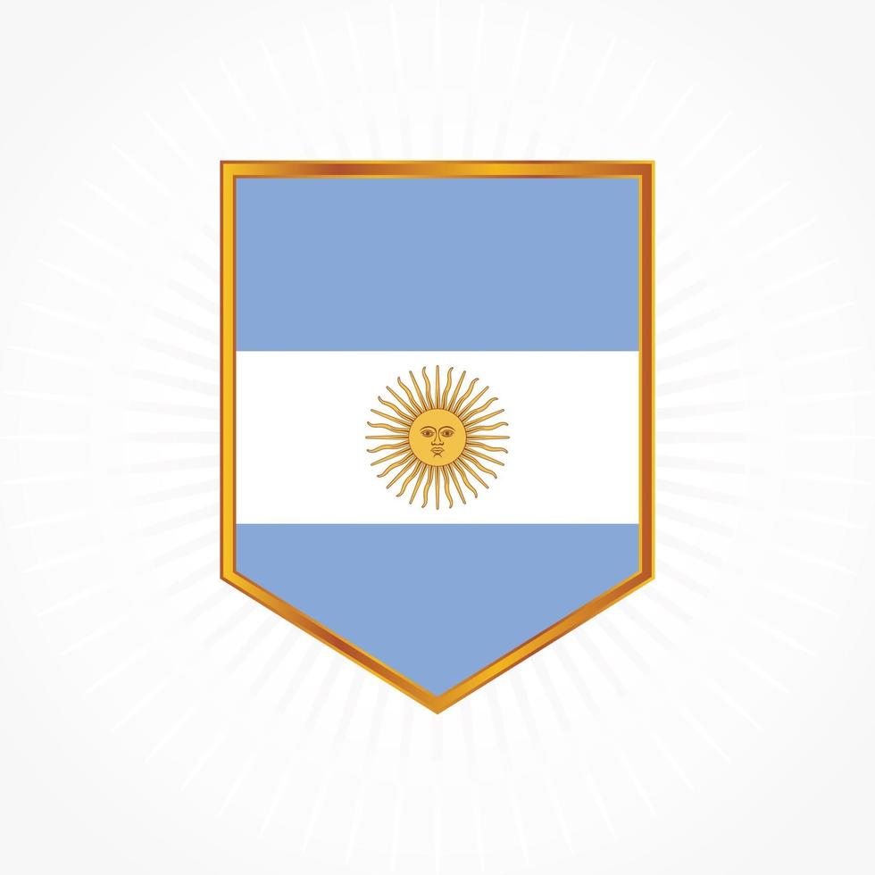 argentinas flaggvektor med sköldram vektor
