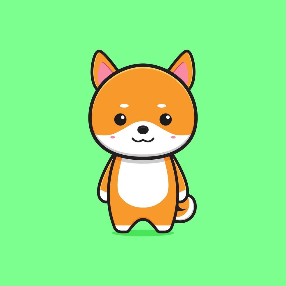 söt shiba inu maskot karaktär tecknad ikon illustration vektor