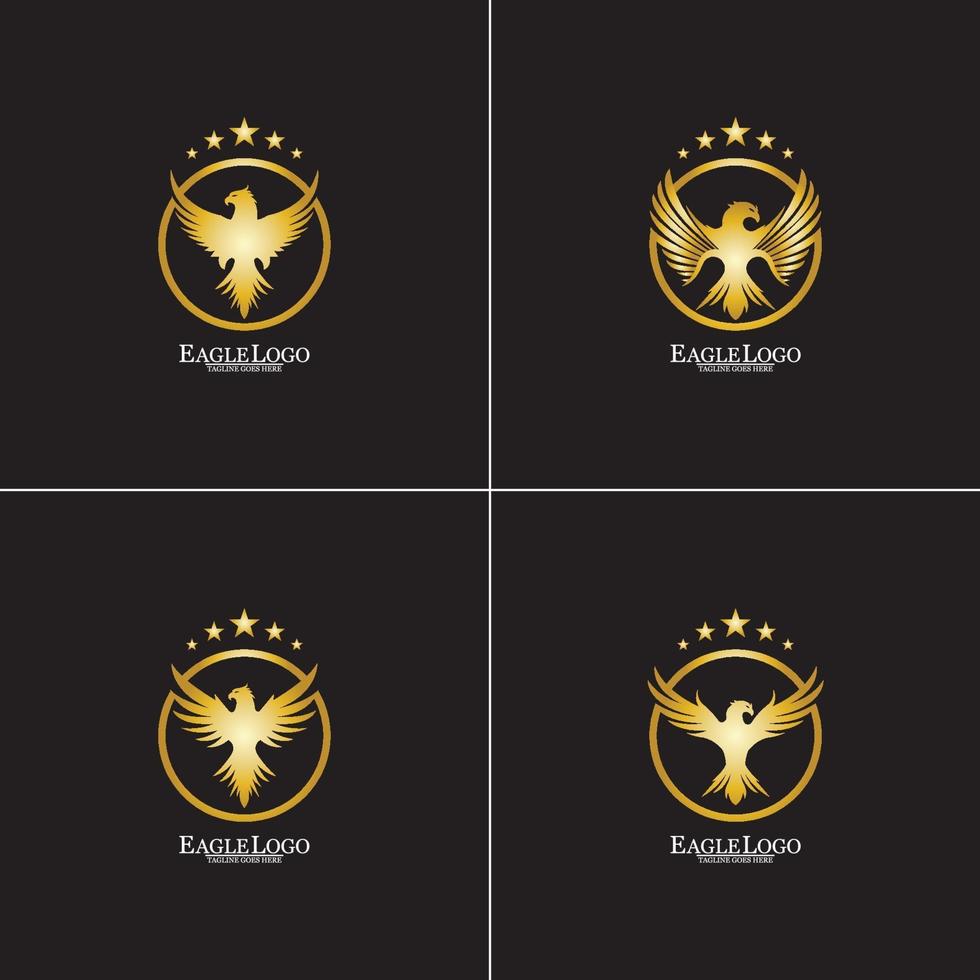 kungsörn med cirkellogotypdesign vektor