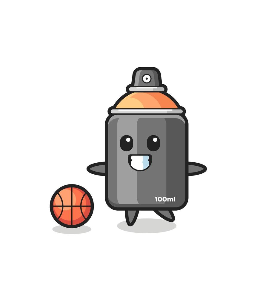 Illustration der Sprühfarbe Cartoon spielt Basketball vektor