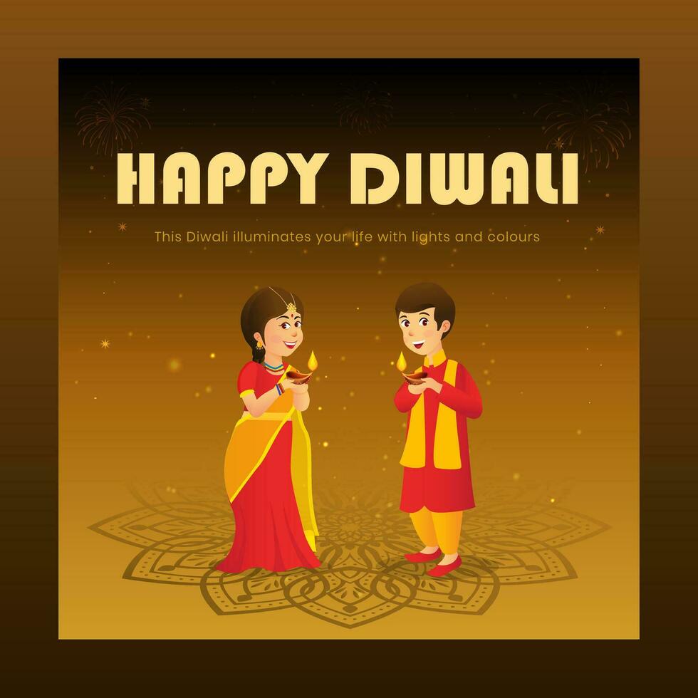 Feier indisch religiös Diwali Festival vektor